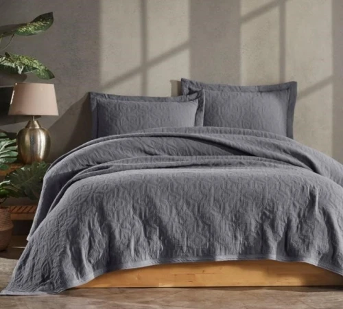 Набір покривало + наволочки 2 шт Т "Jacquard Set antrasit"