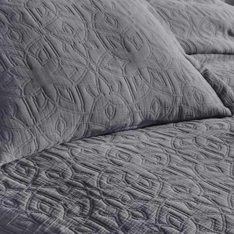 Набір покривало + наволочки 2 шт Т "Jacquard Set antrasit" - 1