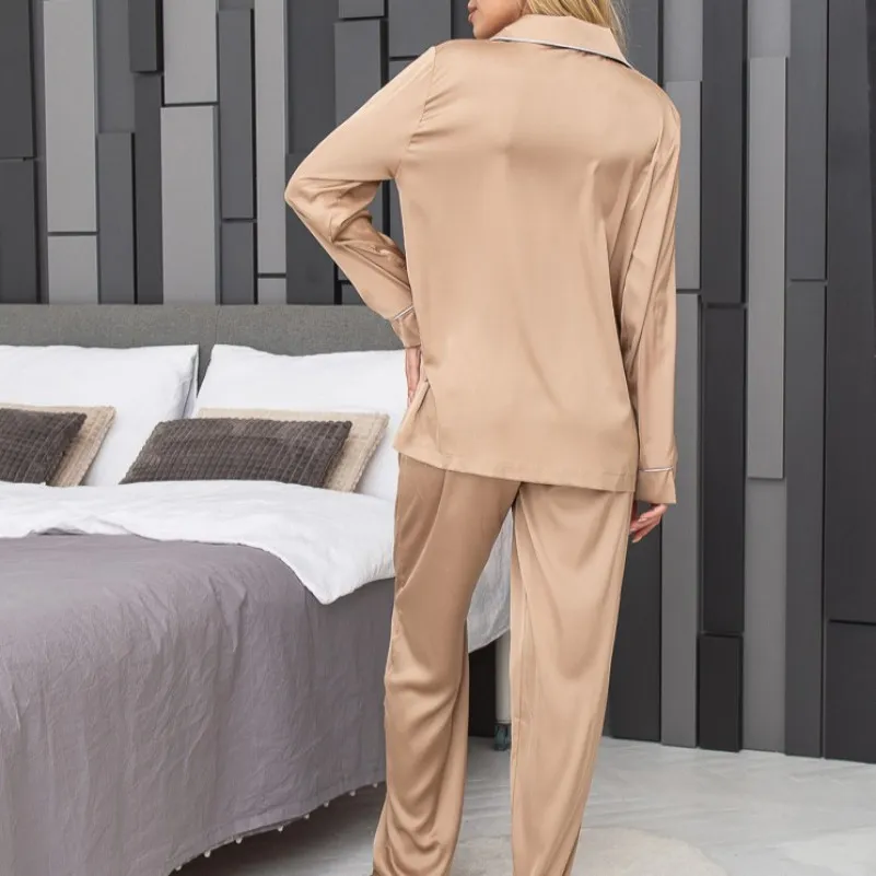 Пижама женская шелк Армани "Jes beige" - 3