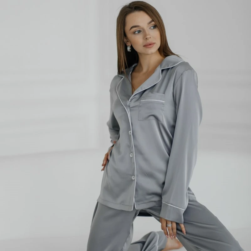 Пижама женская шелк Армани "Jes gray" - 3