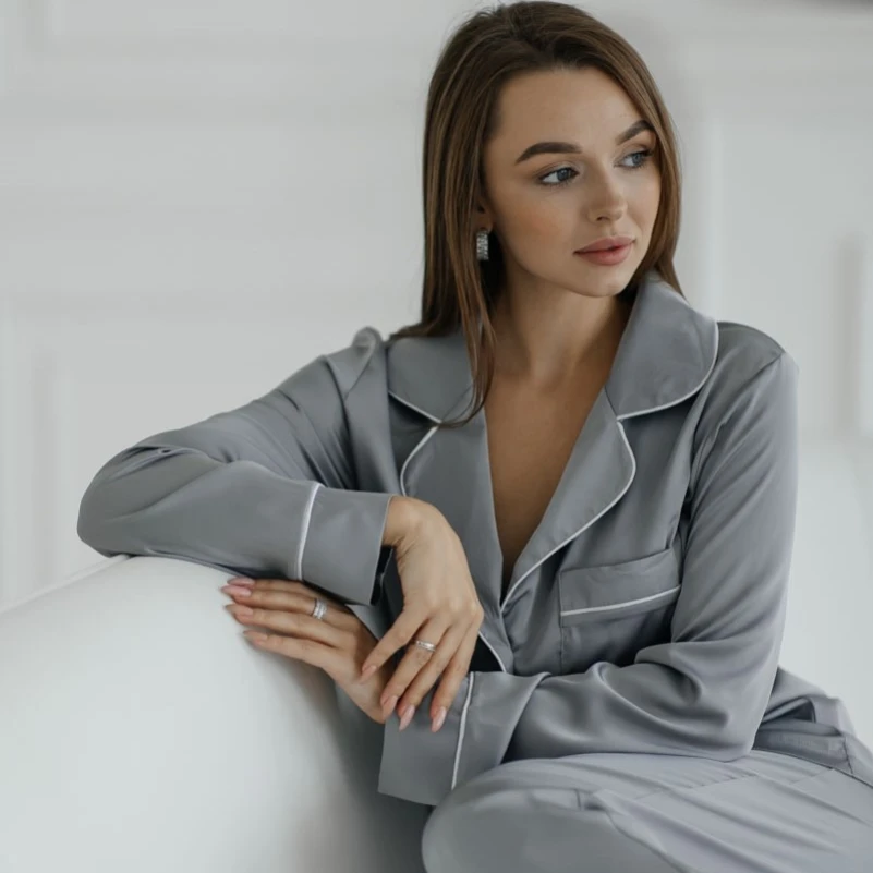 Пижама женская шелк Армани "Jes gray" - 2