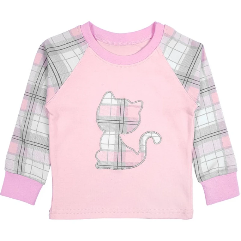 Пижама детская трикотажная для девочек "Kitten" pink - 1