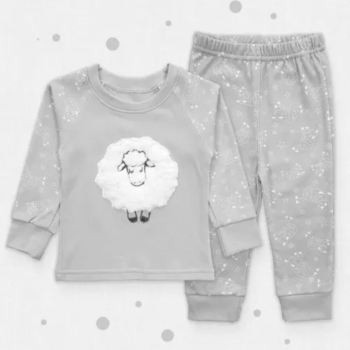  Пижама детская с аппликацией Баранчик "Lamb" gray