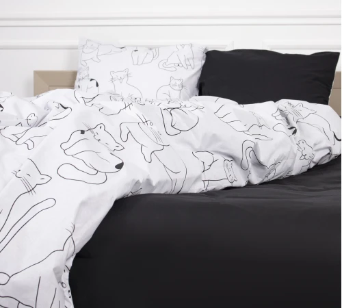 Простирадло MirSon Ranforce Elite 17-0620 Lazy cat - 2