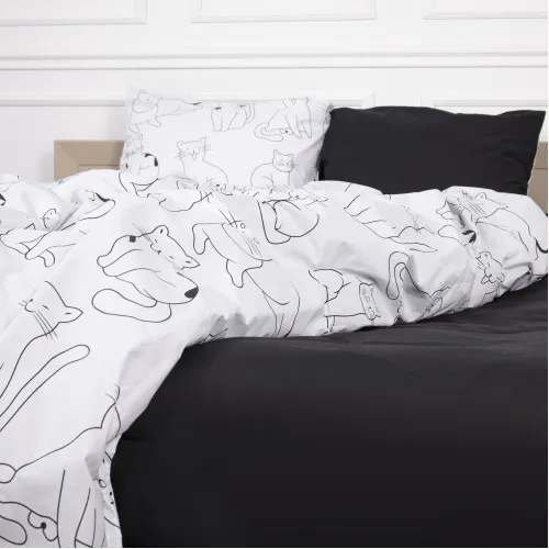 Простынь MirSon Ranforce Elite 17-0620 Lazy cat - 2