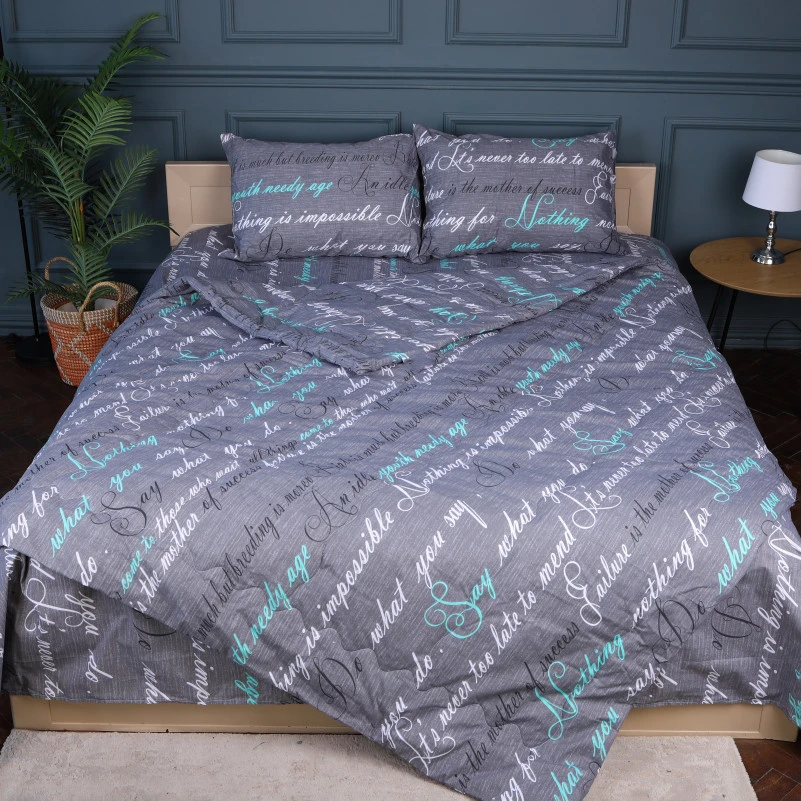 Літній постільний комплект №2903 Сolor Fun Line 17-0003 Tulio "Ecosilk" (ковдра + 2 подушки + 2 наволочки + простирадло) - 2