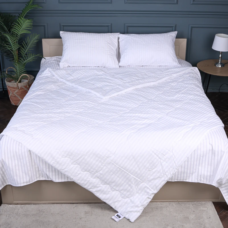 Летний постельный комплект №2920 Сolor Fun Line 17-0605 Stripe White "Modal" (одеяло + 2 наволочки) - 2