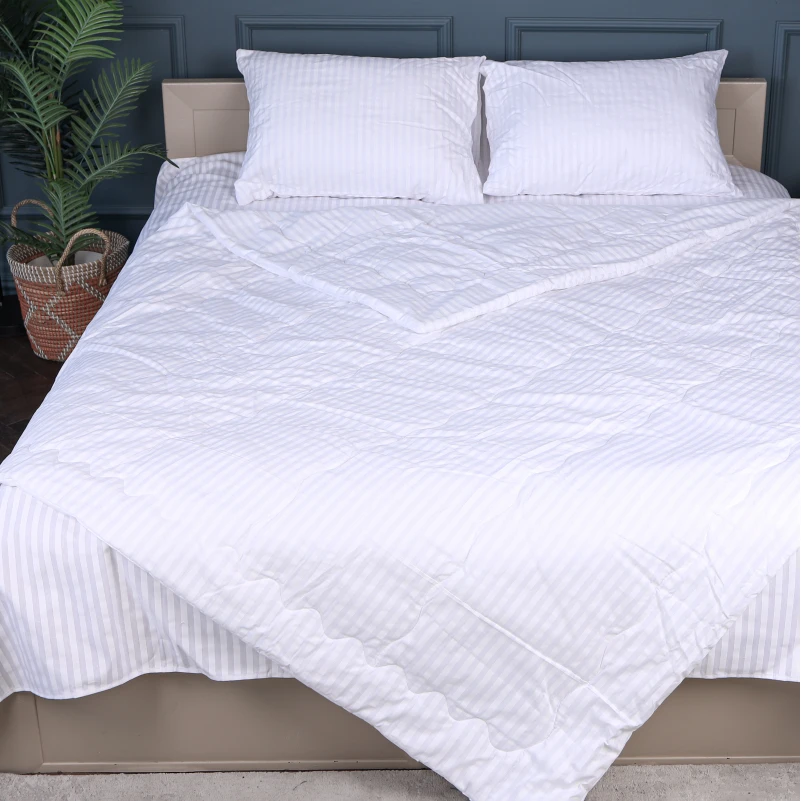 Летний постельный комплект №2920 Сolor Fun Line 17-0605 Stripe White "Modal" (одеяло + 2 наволочки)