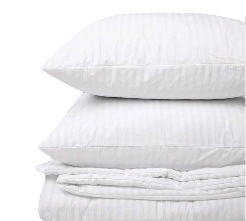 Літній постільний комплект №2926 Сolor Fun Line 17-0605 Stripe White Бавовна (ковдра + 2 наволочки) - 2