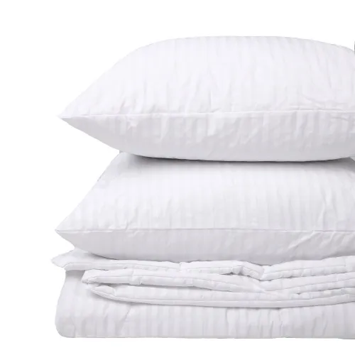 Літній постільний комплект №2950 Сolor Fun Line 17-0605 Stripe White Silk (ковдра + 2 наволочки) - 2