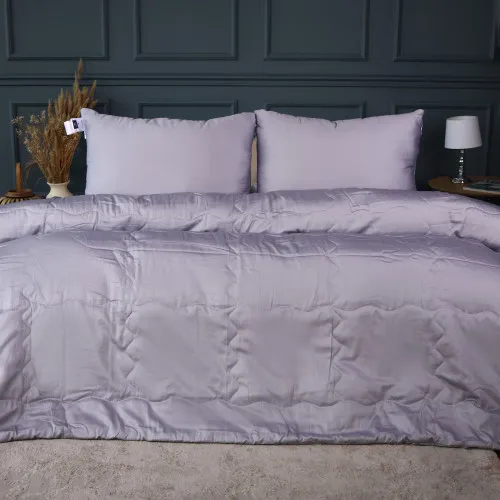 Літній постільний комплект №3007 Line Satin Premium 0251 Skyline Silk (ковдра + 2 наволочки)