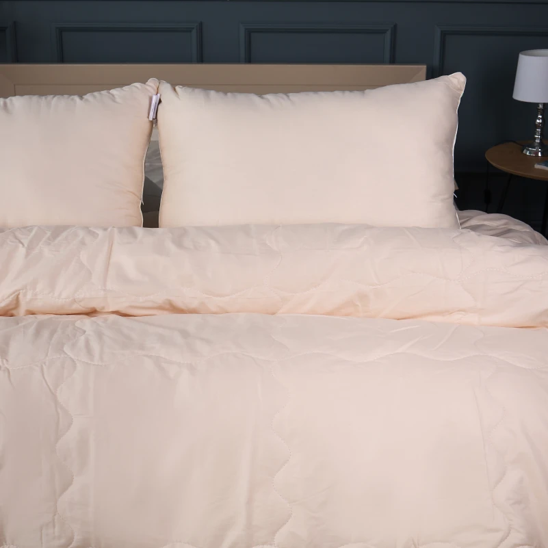 Летний постельный комплект №2963 Line Satin Light Pro 10-016 Creamy "Modal" (одеяло + 2 наволочки) - 1