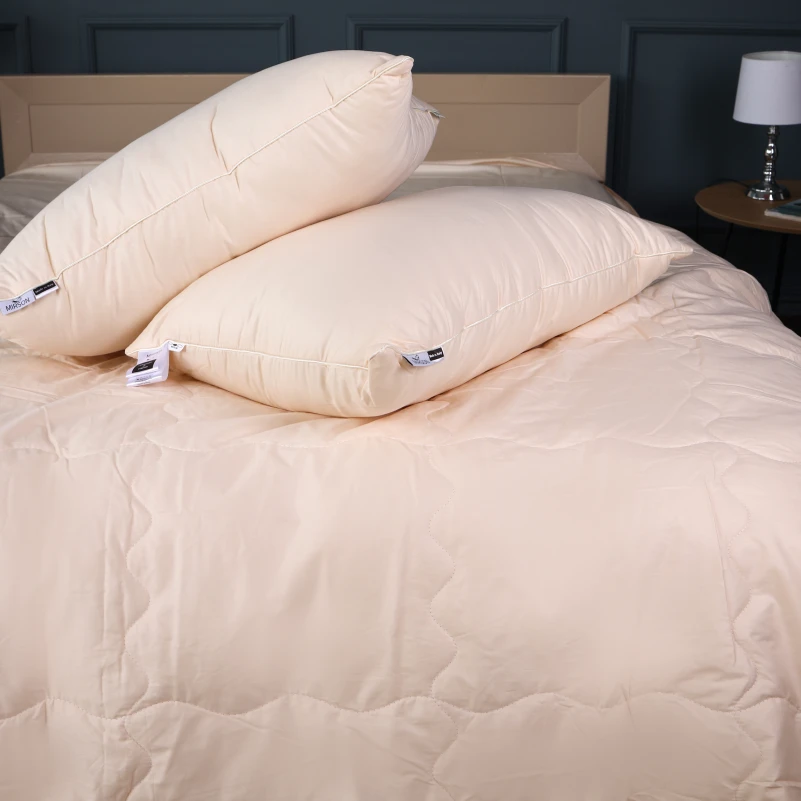 Летний постельный комплект №2963 Line Satin Light Pro 10-016 Creamy "Modal" (одеяло + 2 наволочки) - 2