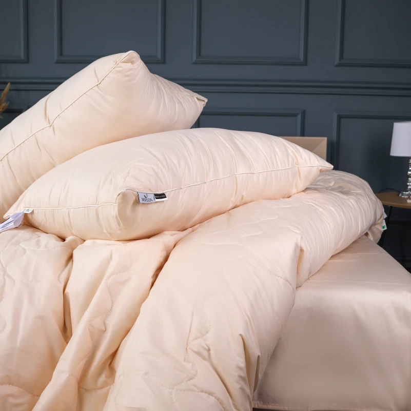 Летний постельный комплект №2963 Line Satin Light Pro 10-016 Creamy "Modal" (одеяло + 2 наволочки) - 3