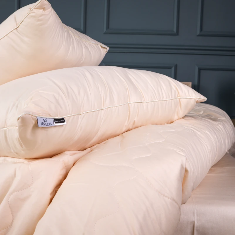 Летний постельный комплект №2963 Line Satin Light Pro 10-016 Creamy "Modal" (одеяло + 2 наволочки) - 4