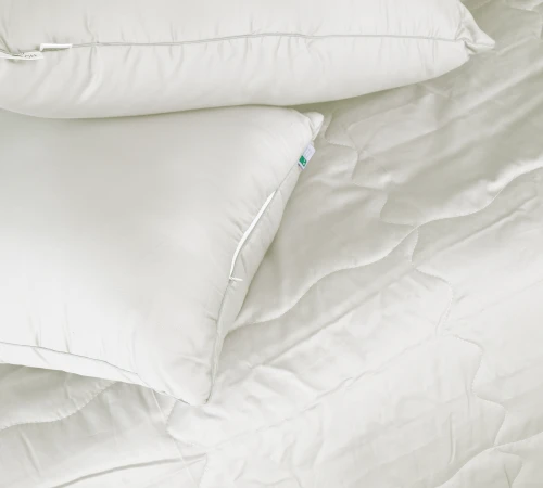 Літній постільний комплект №2994 Line Satin Premium 0001 Moko White Бавовна (ковдра + 2 наволочки) - 2