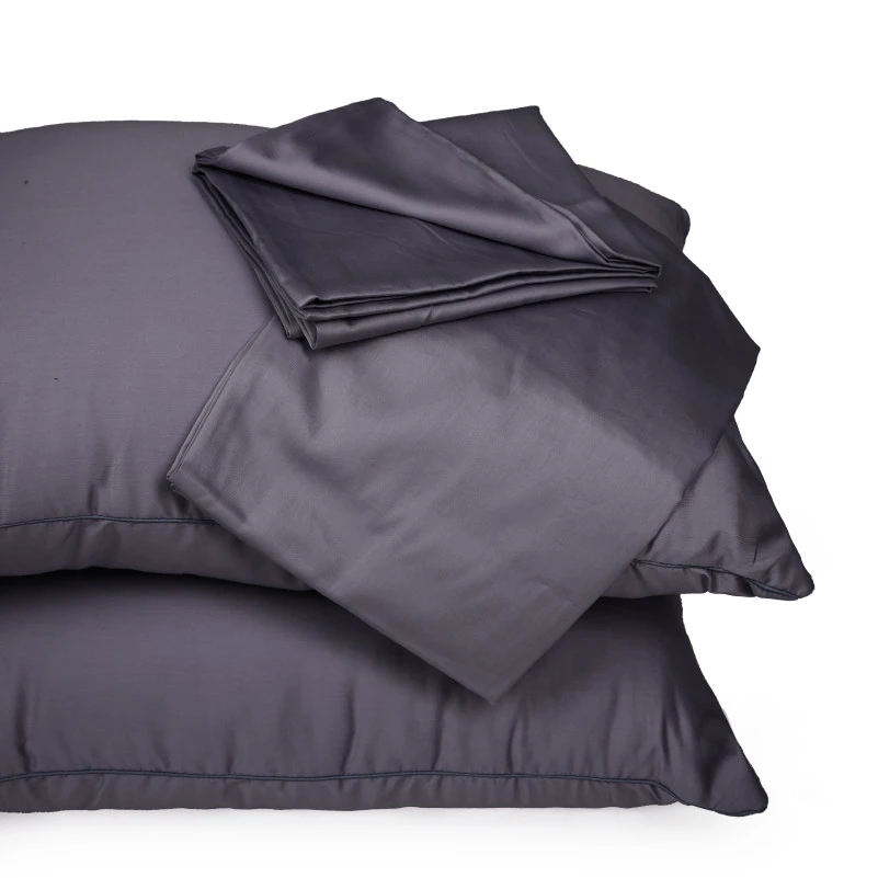 Летний постельный комплект №2990 Line Satin Premium 0240 Iron grey "Modal" (одеяло + 2 наволочки) - 6