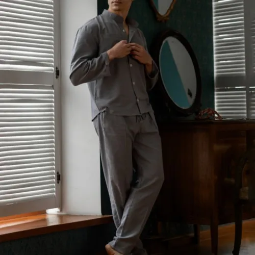 Піжама чоловіча Льон "Linen set" gray