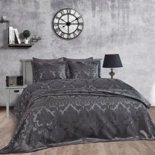  Набор покрывало + наволочки 2 шт С "Luxury Jacquard antrasit"