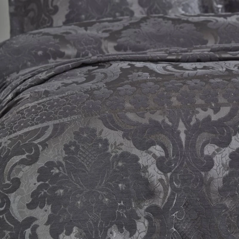 Набір покривало + наволочки 2 шт С "Luxury Jacquard antrasit" - 1