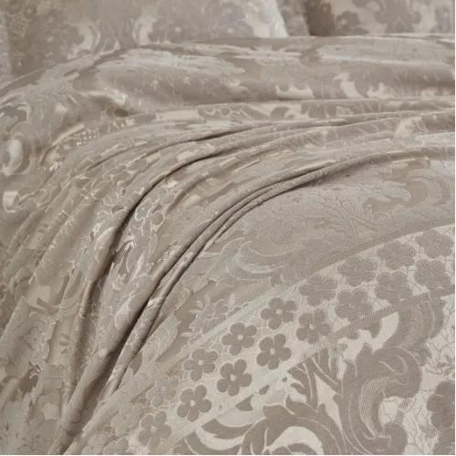 Набор покрывало + наволочки 2 шт С "Luxury Jacquard beige" - 2