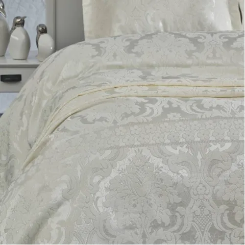 Набор покрывало + наволочки 2 шт С "Luxury Jacquard creamy" - 2