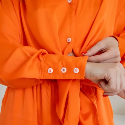 Жіночий домашній костюм шовк Армані "Martina" orange - 2