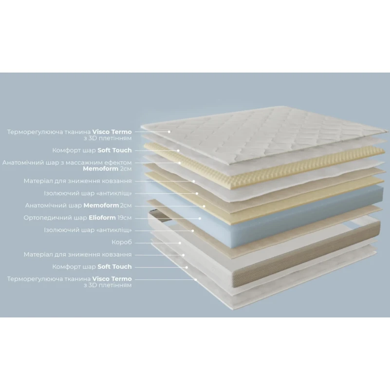 Матрас беспружинный MF Massagio De Luxe