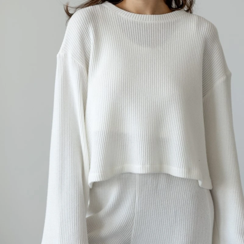 Жіночий домашній костюм-трійка (топ+кофта+штани) "Milica" white - 3