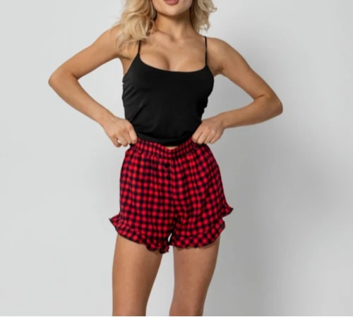 Пижама-тройка "Naomi" red (кофта+майка+шорты) - 2