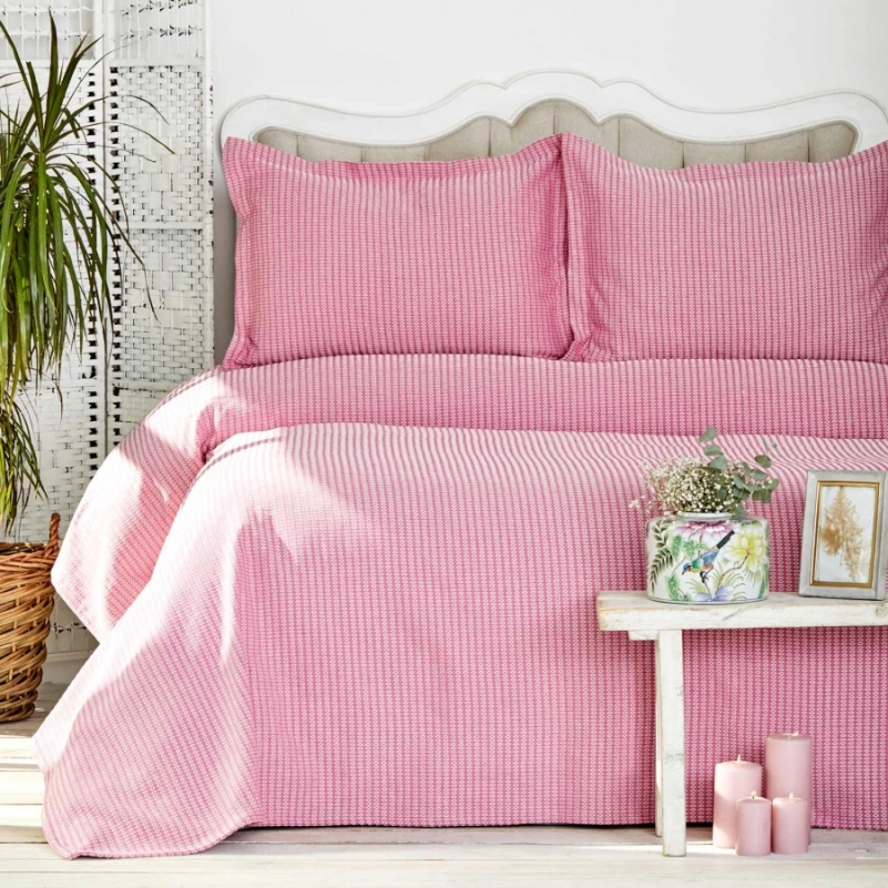 Набір покривало + наволочки 2 шт С "Natural Softness fuchsia"