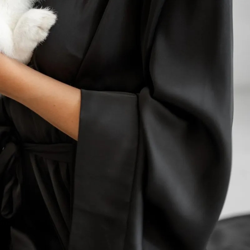 Халат жіночий "Nika robe maxi" black - 5