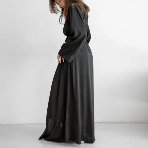 Халат жіночий "Nika robe maxi" black - 5