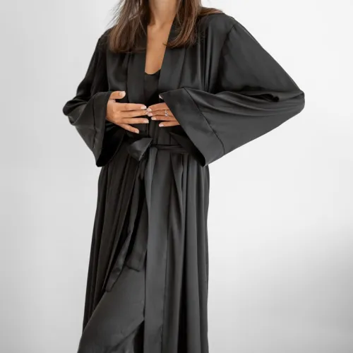 Халат жіночий "Nika robe maxi" black - 3