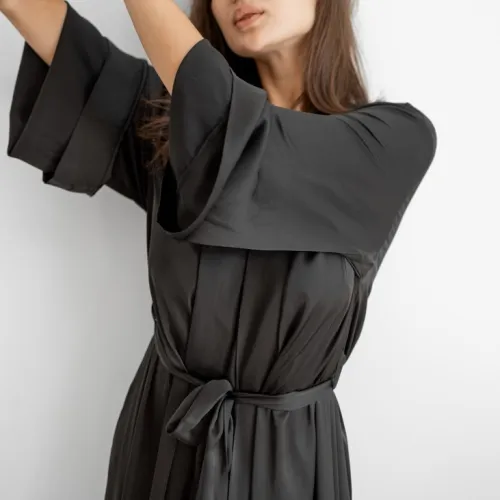 Халат жіночий "Nika robe maxi" black - 4