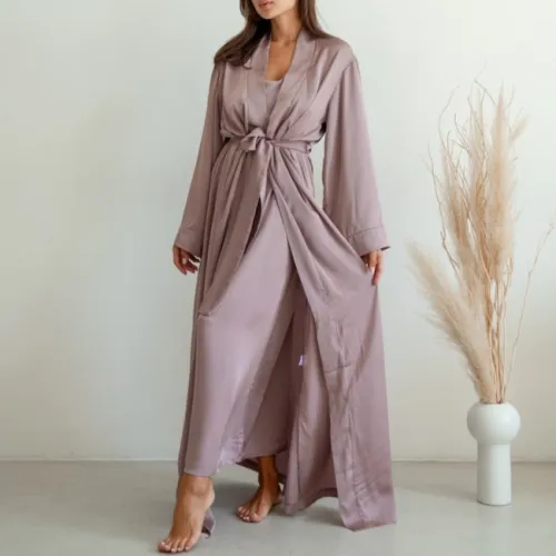 Халат жіночий "Nika robe maxi" cream - 5