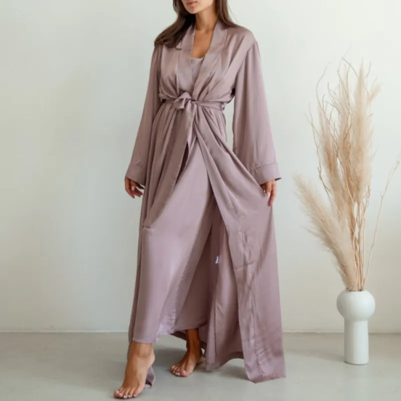 Халат жіночий "Nika robe maxi" cream - 4