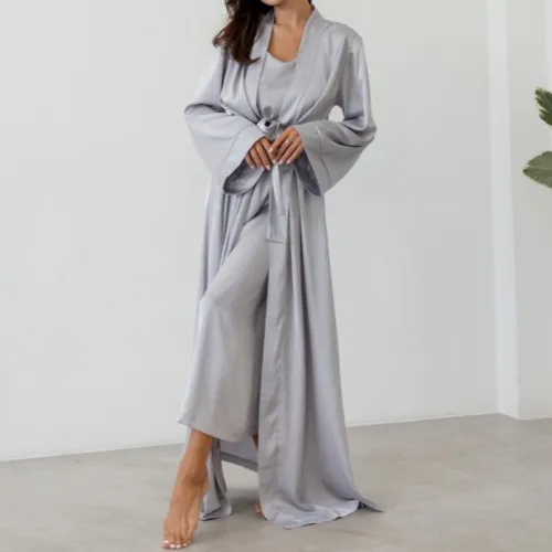Халат жіночий "Nika robe maxi" gray - 5