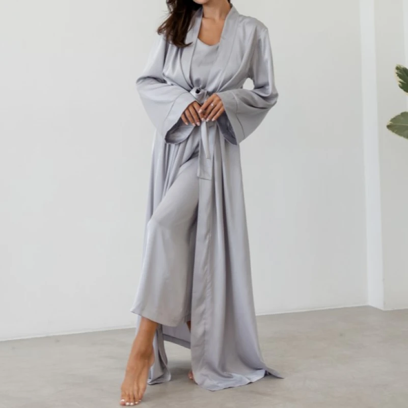 Халат женский "Nika robe maxi" gray - 4