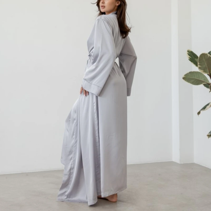 Халат женский "Nika robe maxi" gray - 2
