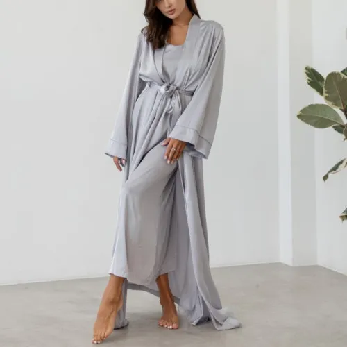 Халат жіночий "Nika robe maxi" gray