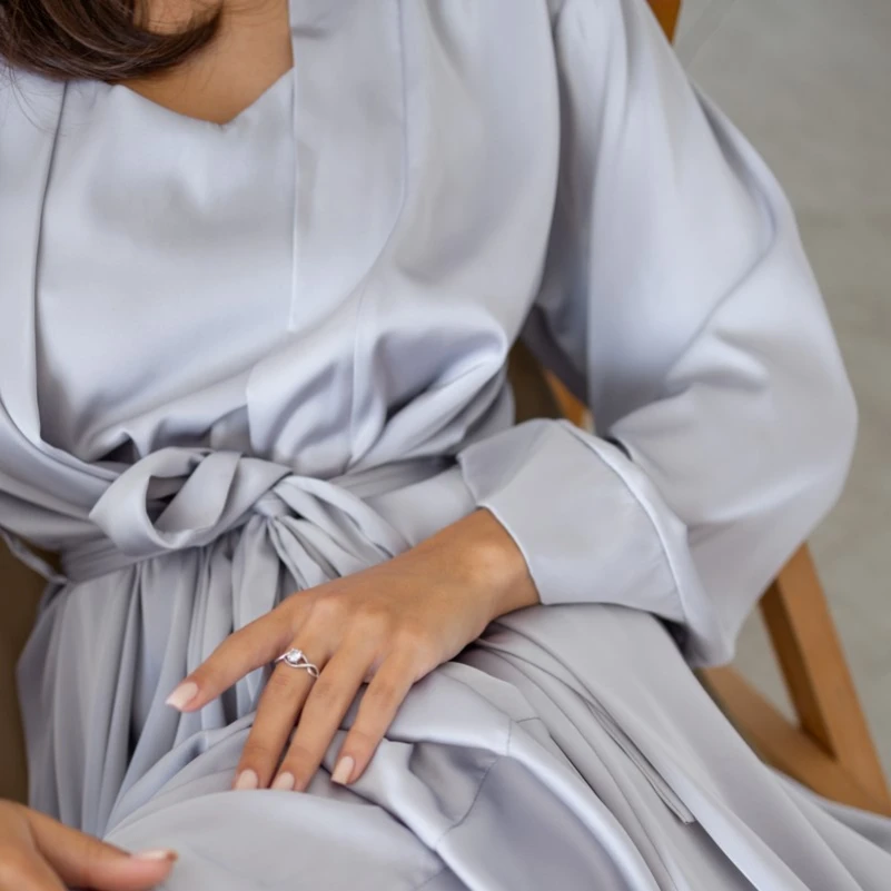 Халат женский "Nika robe maxi" gray - 3