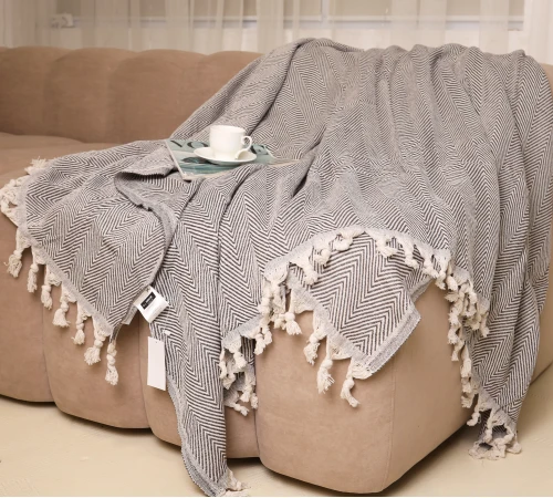 Покрывало Б "Organic Comfort Graphite zigzag"