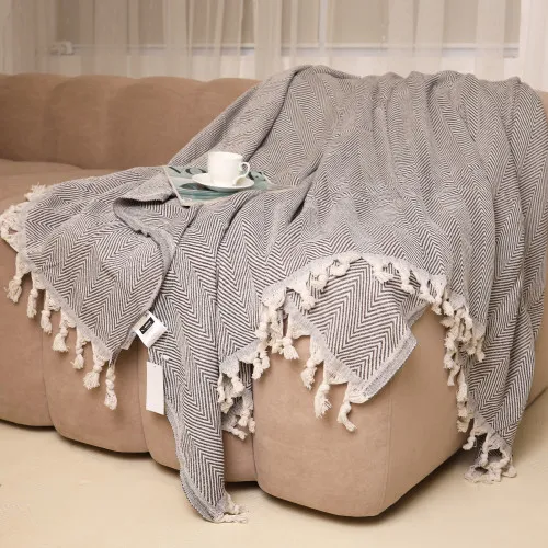 Покривало Б "Organic Comfort Graphite zigzag"