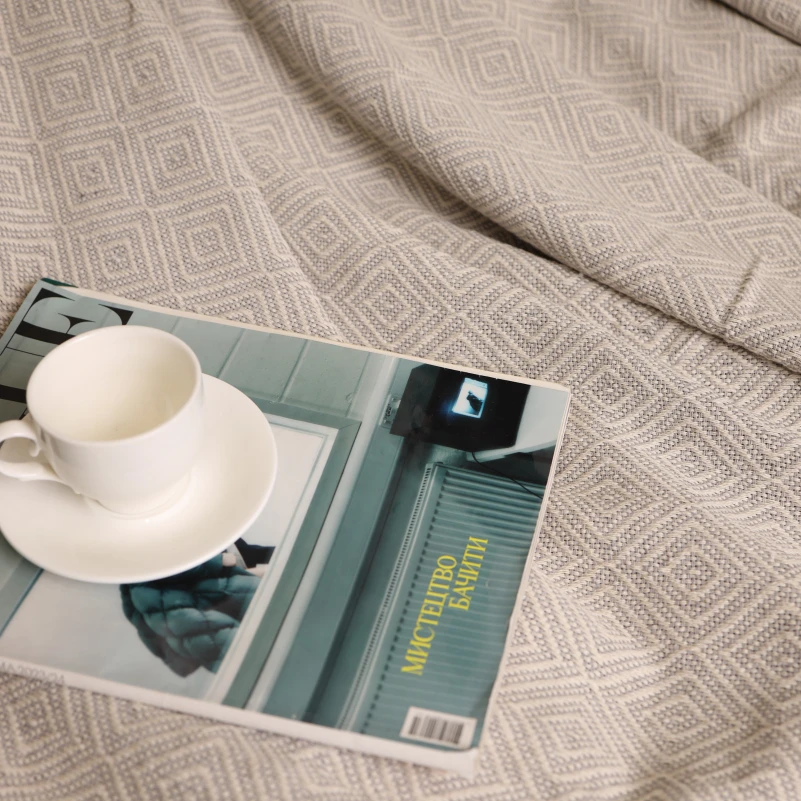 Покрывало Б "Organic Comfort Large gray diamond" - 3