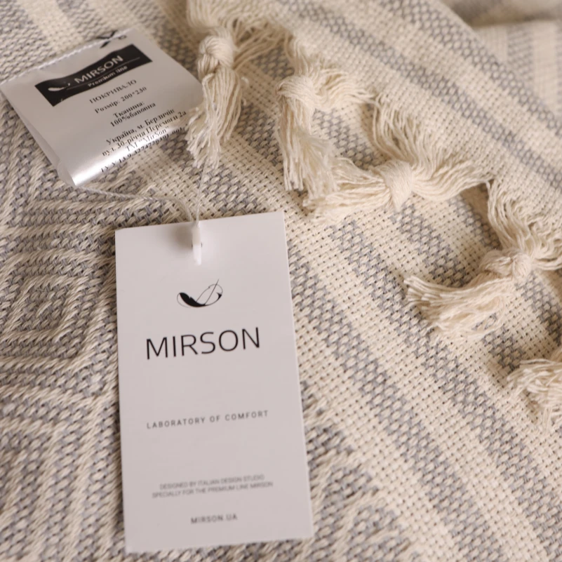 Покрывало Б "Organic Comfort Large gray diamond" - 2