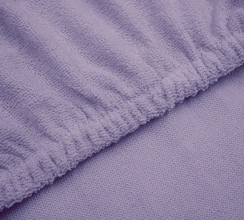 Простынь на резинке К Terry Line "Pale purple" - высота 25 см