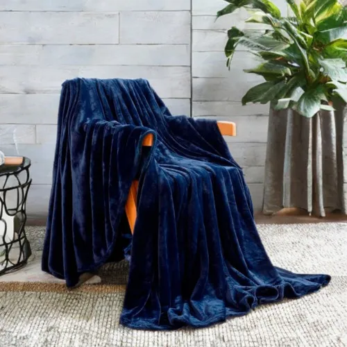 Плед М "Plaid fleece blue"