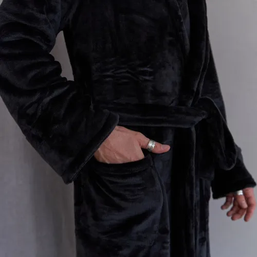 Халат чоловічий "Plush robe" black - 3