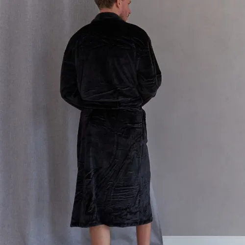 Халат чоловічий "Plush robe" black - 4